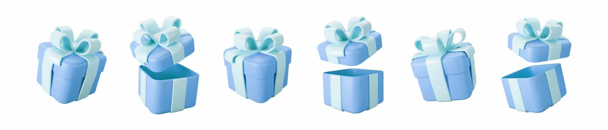 フランスをイメージしたブルーとホワイトのギフトボックスのセット。 フランスをイメージしたブルーとホワイトのギフトボックスのセット。