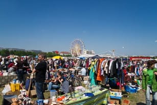 フランスの美しい風景を背景にした観覧車。