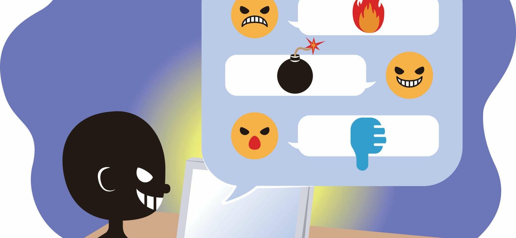 男性がラップトップでフランスの絵文字を使ってビデオチャットをしています。 男性がラップトップでフランスの絵文字を使ってビデオチャットをしています。