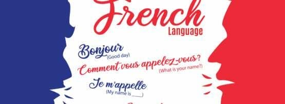 フランス語を話すことを学ぶという言葉を特集したフランスのポスター。