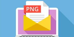 png という単語が書かれたフランス製のラップトップ。