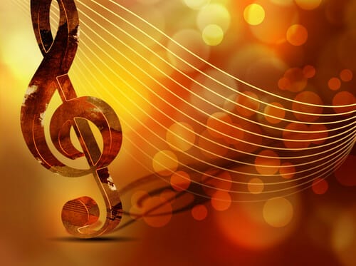 フランス風のト音記号付きの音楽の背景。