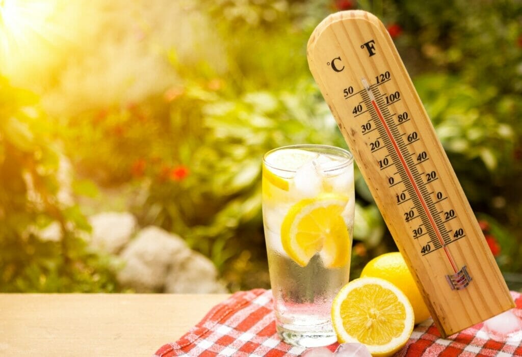 Thermometer,Shows,A,High,Temperature,During,Heat,Wave