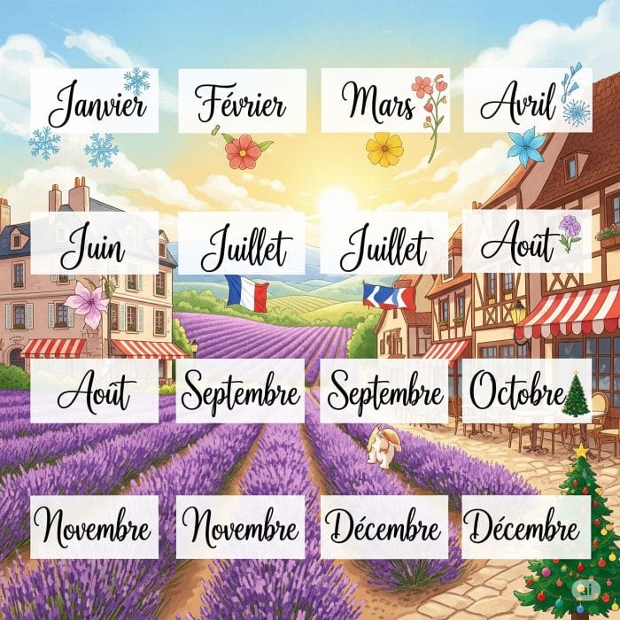 フランス語の12ヶ月とフランスの風景